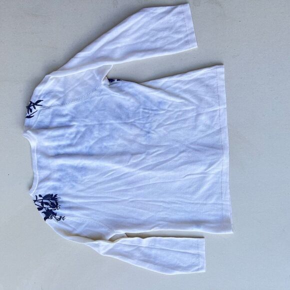 Garnet Hill 100% Merino wool sweater romantic chic luxury cream size L - Picture 7 of 10